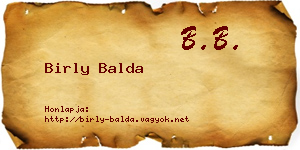 Birly Balda névjegykártya