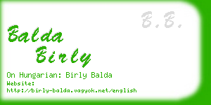 balda birly business card